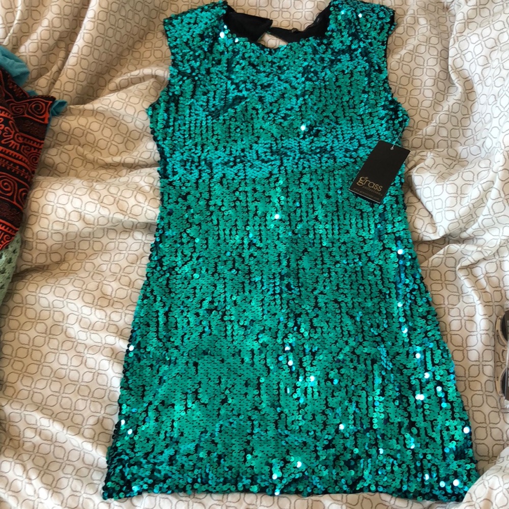 Grass collection sequin dress